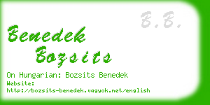 benedek bozsits business card